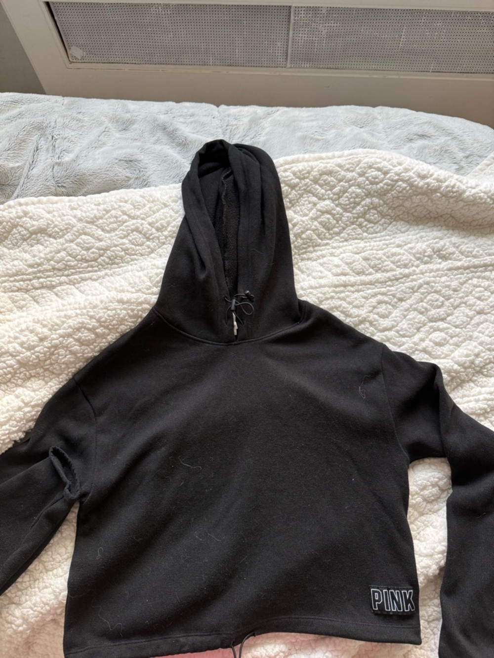 Victoria's Secret PINK Black Hoodie with Lavender Accents